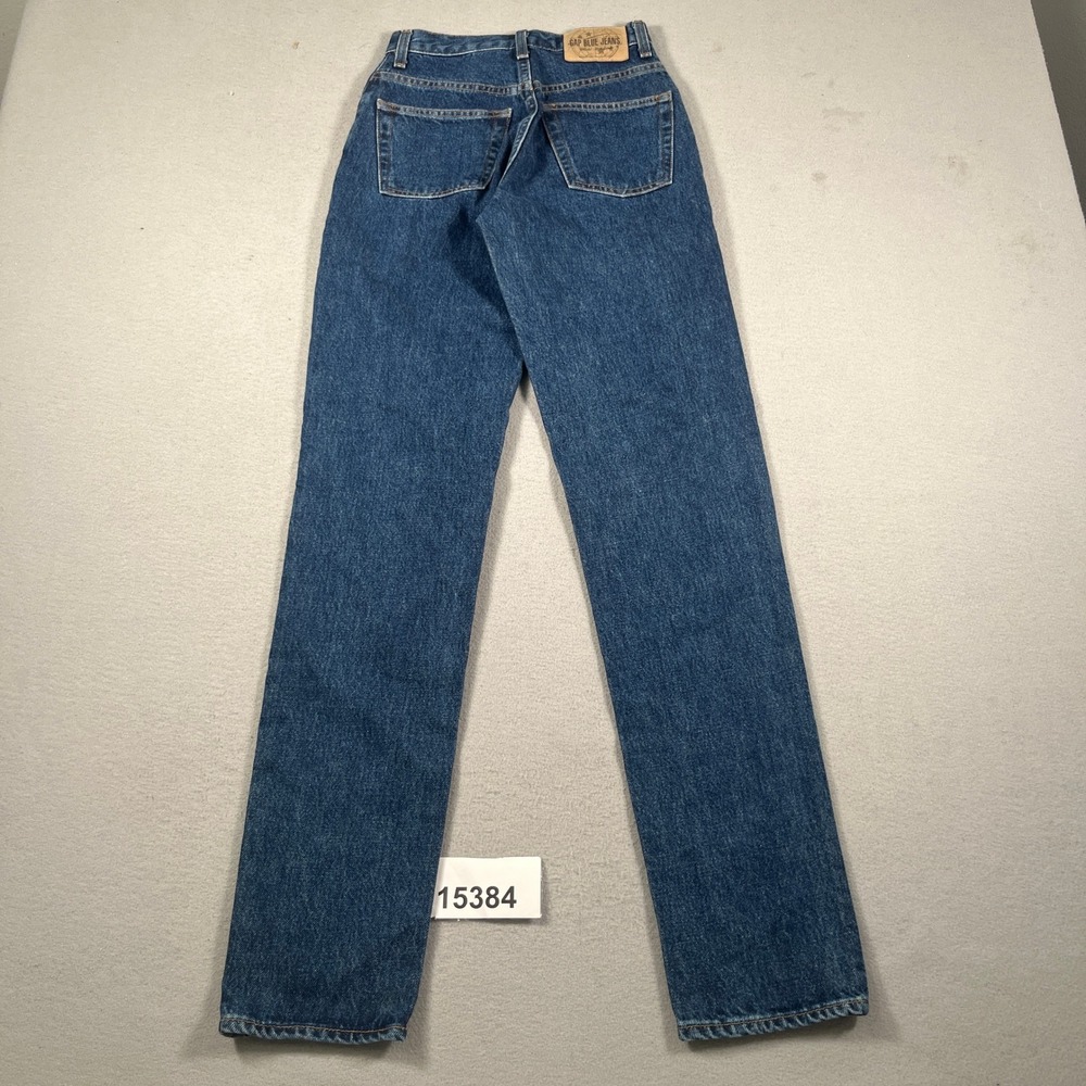 Vintage Gap Jeans Womens 1 Long Blue Excellent Classic Fit Straight Leg Denim - Picture 2 of 9